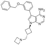 Molecular Structure of 475488-34-7 (7-[Trans-3-(1-Azetidinylmethyl)cyclobutyl]-5-[3-(phenylmethoxy)phenyl]-7H-pyrrolo[2,3-d]pyrimidin-4-amine)